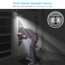 ANRAN Bewakingscamera, wifi, 2 K 3 MP HD nachtzicht, intercomfunctie, geluidsalarm, bewegingsdetectie, 360 buitencamera, draadloos, IP-camera met projector, 2,4 GHz WiFi, P2, wit
