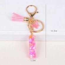 新的流蘇蝴蝶英文字母鑰匙扣女孩樹脂壓克力袋配飾掛飾 - 彩色 - 查看 21