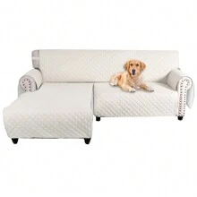 MIFXIN Sectional Couch Cover 1 Piece Reversible Waterproof L-Shaped Sofa Cover Chaise Lounge Couch Furniture Protector Slipcover For Pet Dogs Cats With Elastic Straps - trắng - Xem 4