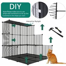 Homnibu Cat Cage Indoor Large With Hammock 4 Tier Outdoor Cat Enclosure Catio Metal Kennels For 1-3 Cats, DIY Detachable Pet Playpen