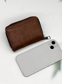 KAIDUCH 男士拉链开合多槽轻便便携卡包身份证白领男士节日周年纪念生日礼物配饰礼物休闲卡包钱包名片夹信用卡包男士钱包迷你钱包零钱包钱包卡包 - 卡其色 - 查看 5