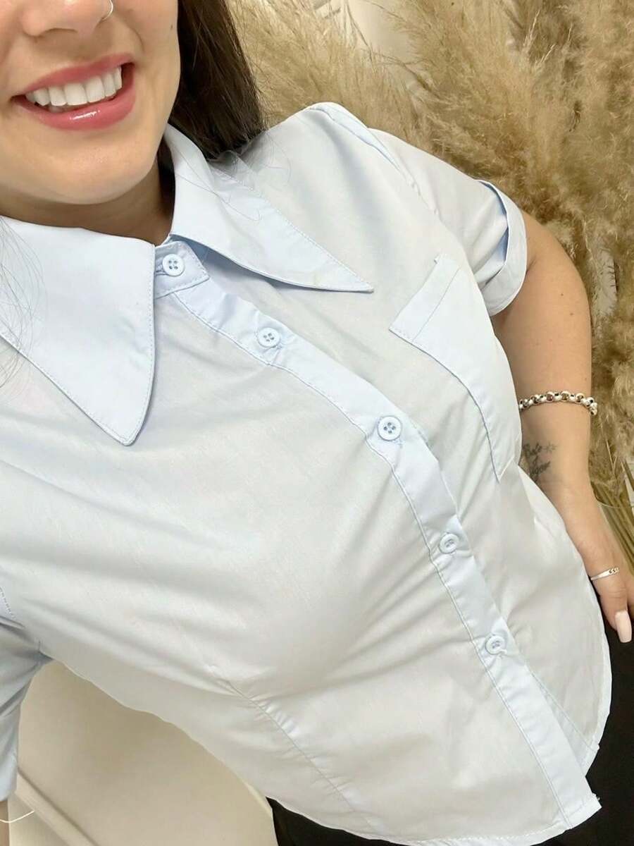 Women Blouses - Blue - View 1
