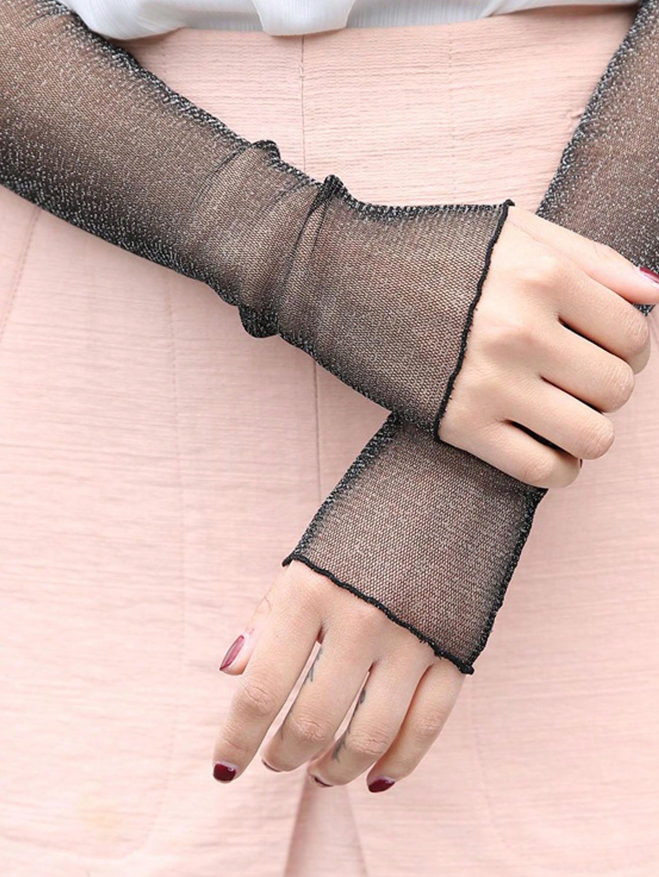 1 pair of false sleeve lace sexy sunscreen ice silk sleeve gauze