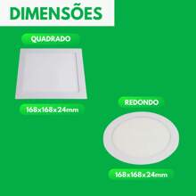 Kit 2 Luminária Led Plafon Any 24w Embutir Branco Frio - BRANCO FRIO 6500K - Visão 5