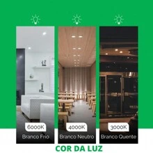 Kit 2 Luminária Led Plafon Any 24w Embutir Branco Frio - BRANCO FRIO 6500K - Visão 3