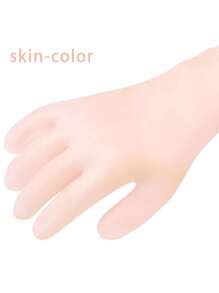 1對肉色保濕手套和襪子,配有柔軟的矽膠,用於保護和更新皮膚,防止皮膚龜裂,軟化老繭和指甲周圍的皮膚,腳膜,沙灘襪 - 卡其色 - 查看 6