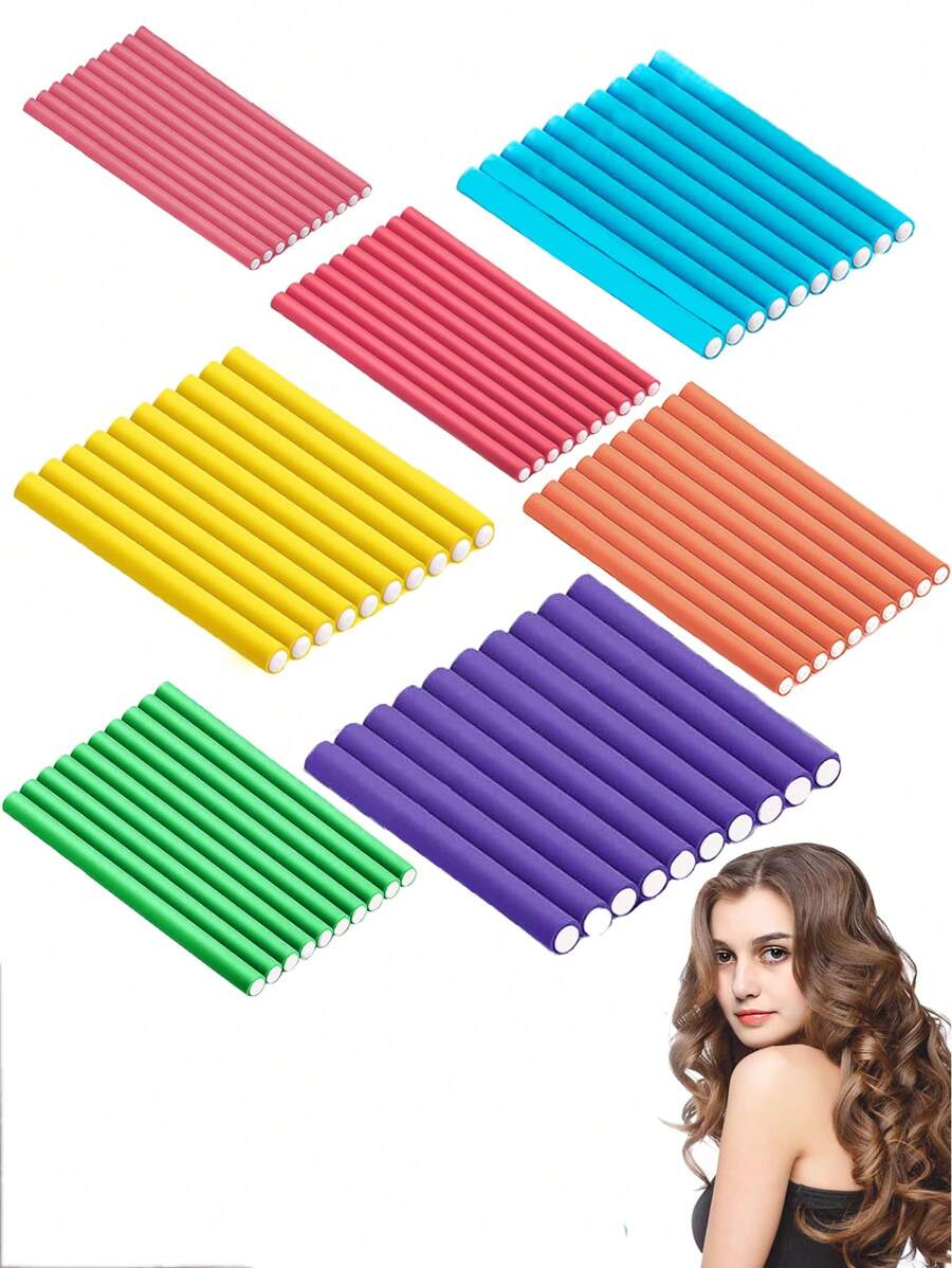 10pcs Soft Foam Flexible Curling Iron Non-Thermal Magic Curling Iron Roller Curling Tool Set Has 7 Different Sizes For You To Choose From ,Hair Styling Tools