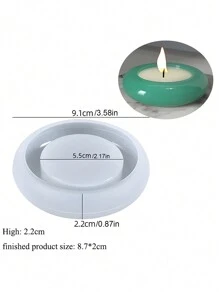 圓形混凝土蠟燭容器模具矽膠收納盒環氧樹脂模具,可用於diy製作蠟燭,水泥,黏土,石膏模型 - 白色矽膠模具 - 查看 2