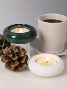 圓形混凝土蠟燭容器模具矽膠收納盒環氧樹脂模具,可用於diy製作蠟燭,水泥,黏土,石膏模型 - 白色矽膠模具 - 查看 5