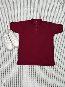 Men Polo Shirts - Burgundy - View 2