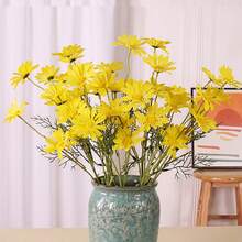 5入組荷蘭菊花、雛菊、菊花花束,適用於婚禮、家居、攝影裝飾 - 黃色 - 查看 4