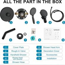 Shower System with 6 Mode Bathtub Handheld Showerhead & Rain Shower Combo Set, 2 in 1 Shower Head Combo