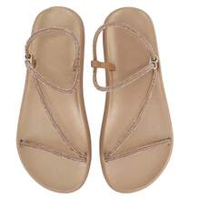 Women Flat Sandals - Rượu sâm banh - Xem 4