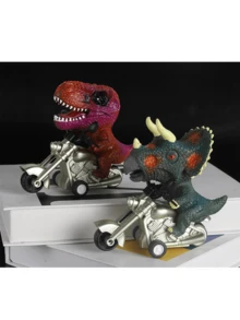 恐龍機車慣暴龍恐龍模型裝飾品(款式隨機) - 彩色 - 查看 2