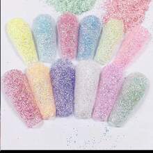 14色全息超微粉彩虹閃光鑽石,雷射反光耀眼顏料,適用於派對化妝、樹脂工藝或珠寶製作 - 青檸色 - 查看 3