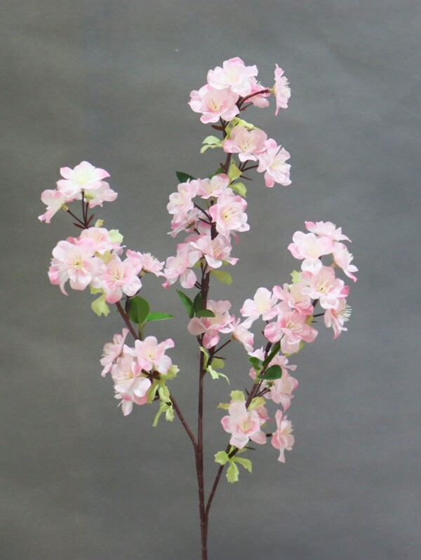 Single Stem Artificial Three Bracts Cherry Blossom Silk Flower