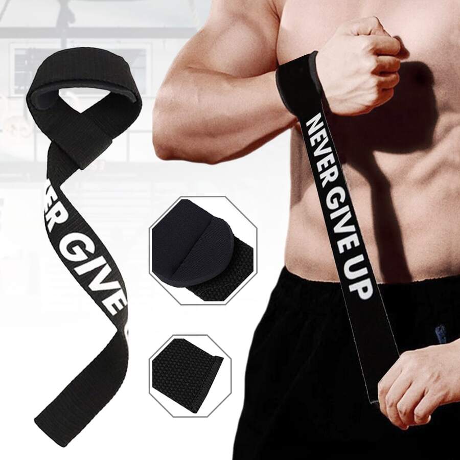 Lifting Straps Gym Mancuernas Pesas Crossfit Varios Colores - Negro - Ver 1