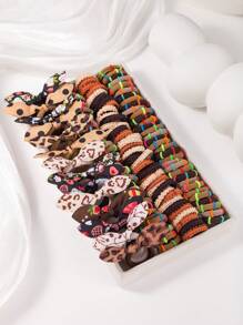 70pcs Children's Basic Coffee Color Hair Ties Set, Suitable For Daily Use (packed In Opp Bag)