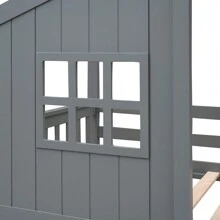 Nestfair Twin Over Twin House Bunk Bed With Ladder