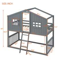 Nestfair Twin Over Twin House Bunk Bed With Ladder