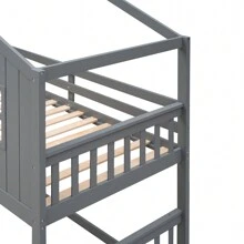 Nestfair Twin Over Twin House Bunk Bed With Ladder