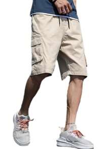 Men Shorts - 米色 - 查看 2