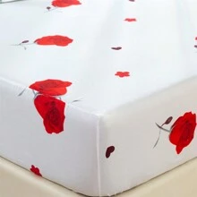 3入組數字印花聚酯彈性帶床上用品套裝(1床墊套、2枕套) - 玫瑰 - 查看 6