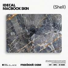 彩色繪製的黑色和灰色大理石圖案筆記本電腦套,適用於macbook,微軟筆記本電腦13.5英寸,微軟筆記本電腦15英寸,微軟筆記本電腦12英寸 - 軍綠色 - 查看 24