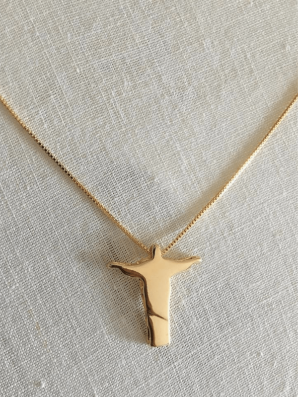 COLAR CORRENTE VENEZIANA COM CRISTO BANHADO A OURO 18K