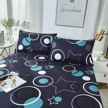 Digital Printed Elastic Polyester Fitted Sheet Three-Piece Set (1 Mattress Cover And 2 Pillowcases) - Alien Space - View 7