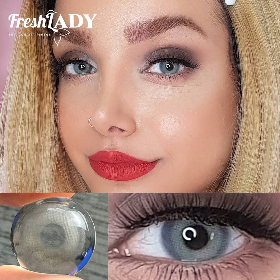 FRESH LADY Freshlady Pixie Gray Colored Contact Lenses 1 Year Disposable - Grey - View 1
