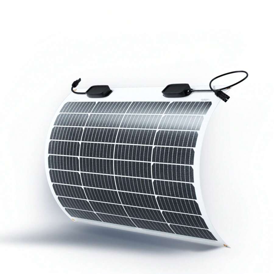 Renogy Flexible Solar Panel 50 Watt 12 Volt Monocrystalline Semi-Flexible Bendable Mono Off-Grid Charger for Marine RV Cabin Van Car Uneven Surfaces,Black - 黑色 - 查看 1