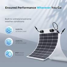Renogy Flexible Solar Panel 50 Watt 12 Volt Monocrystalline Semi-Flexible Bendable Mono Off-Grid Charger for Marine RV Cabin Van Car Uneven Surfaces,Black - 黑色 - 查看 4