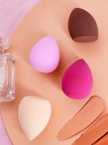 4件装化妆海绵化妆海绵套装干湿两用粉扑适用于粉底液散粉日常化妆多功能化妆工具方便好用 - 彩色 - 查看 5