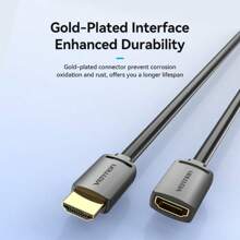 VENTION HDMI Extension Cable Male To Female 4K HD Cord For TV Stick Laptop PC - Black - View 8