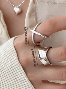 2 piezas de anillos de pareja minimalistas y dulces con pentagrama de cobre y circonita, apropiados para fiestas, eventos y uso diario, regalo de San Valentín, mamá, madre, Día de la Madre