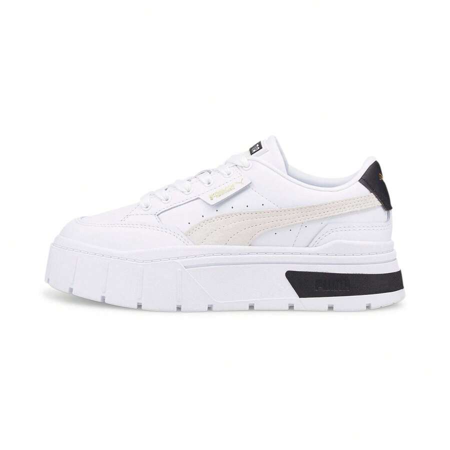 Puma Women's Mayze Stack Sneakers - 白/霧灰色 - 查看 1