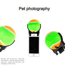 1入組彩色自拍棒,適用於狗和貓,配有防滑底座,綠色和橙色發聲網球寵物玩具 - 彩色 - 查看 4