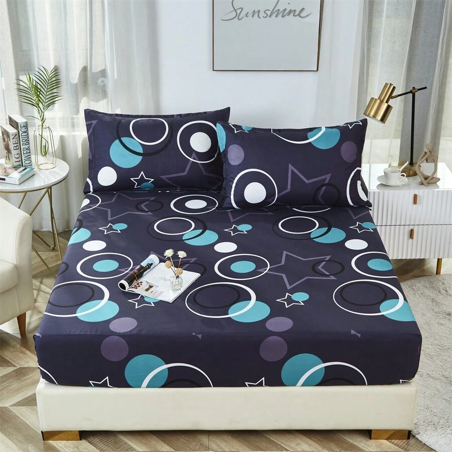 Số In Đàn hồi Polyester Chăn Vừa vặn Ba-mảnh Bộ ( 1 Vỏ nệm Và 2 Vỏ gối ) - Không gian ngoài hành tinh - Xem 1