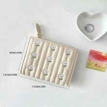 Ví Mini Phong Cách Hàn Quốc Cho Học Sinh Thiết Kế Đơn Giản Sức Chứa Lớn Cho Nữ Ví Ví Ví Ví Nhỏ - trắng - Xem 3