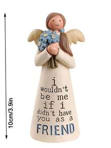 1pc Sisters & Friends Statue Crafts, Resin Girls Angels Figurines Ornaments For Friendship Celebration, For Home Bedroom Decor Birthday Valentines Gift,Wedding - Beige - View 6