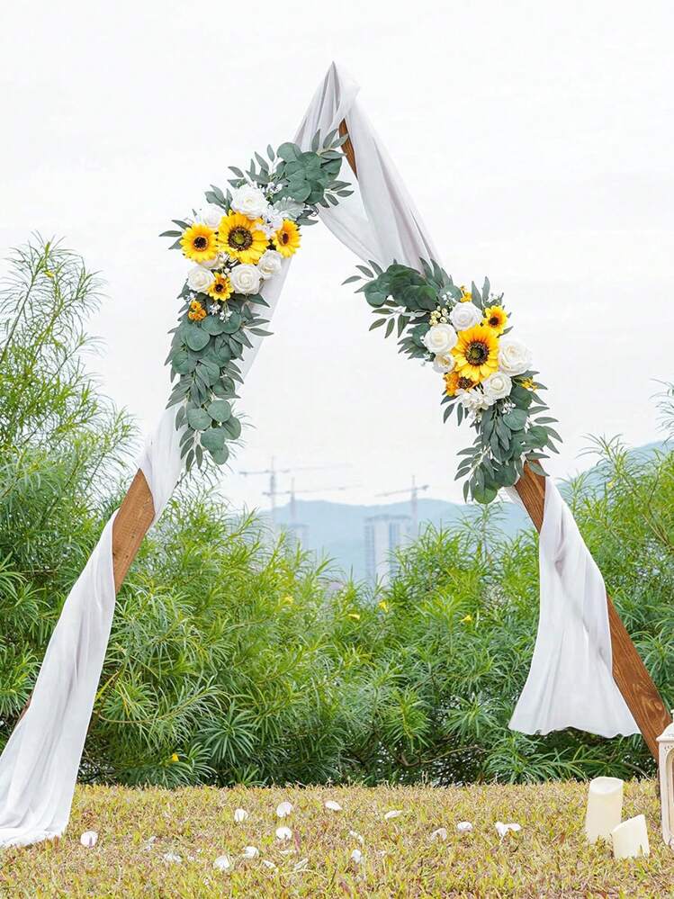 Festone Floreale Artificiale Viola Per Matrimoni – Set Da 2 – Per Arco, Sfondo, Sedie, Decorazioni Fai Da Te
