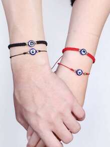 12入組女性男性眼鏡蛇手鐲,有吸引力的手鐲,可調節的編織手鐲套裝,黑紅繩結手鐲,土耳其眼鏡蛇手鐲保護友誼手鐲,適用於女性女孩 - 黑色 - 查看 7