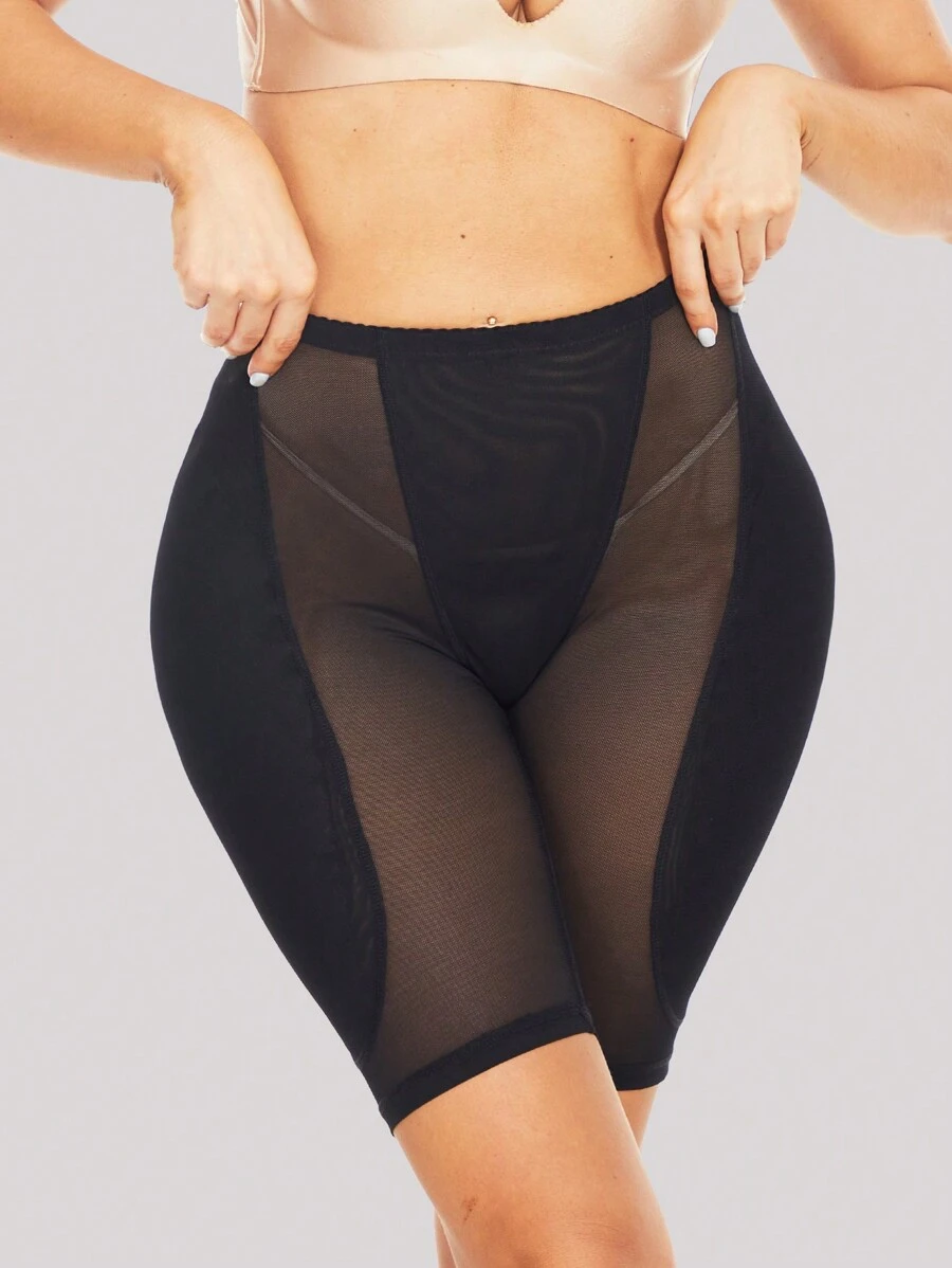 Women's Butt Lifting Shapewear Shorts With Padded Hips - Black - View 1