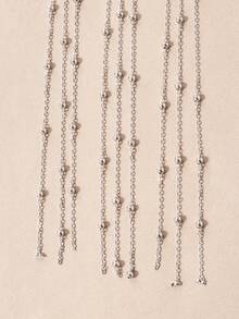 1條復古蝴蝶髮鏈,帶珍珠和流蘇,異國風情 - 銀色 - 查看 4