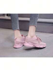 Tenis Deportivos Con Suela Blanda Transpirable Para Mujer - Rosa - Ver 6