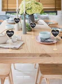 10入組粉板風格桌面用餐卡,座位卡,護航卡,帳篷卡 - 黑色 - 查看 2