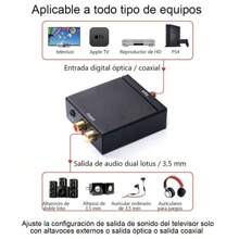 Convertidor Audio Optico Digital A Rca Análogo - Negro - Ver 2