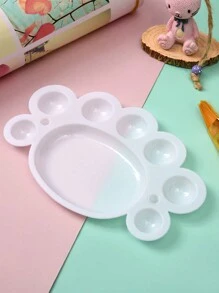 1 件裝diy 腳形美甲繪畫調色板,白色 - 白色 - 查看 1