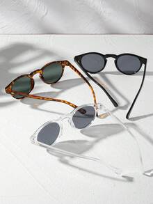 3 件装女士小圆框指甲装饰复古眼镜，适合日常佩戴、休闲外出和女友礼物 - 彩色 - 查看 3